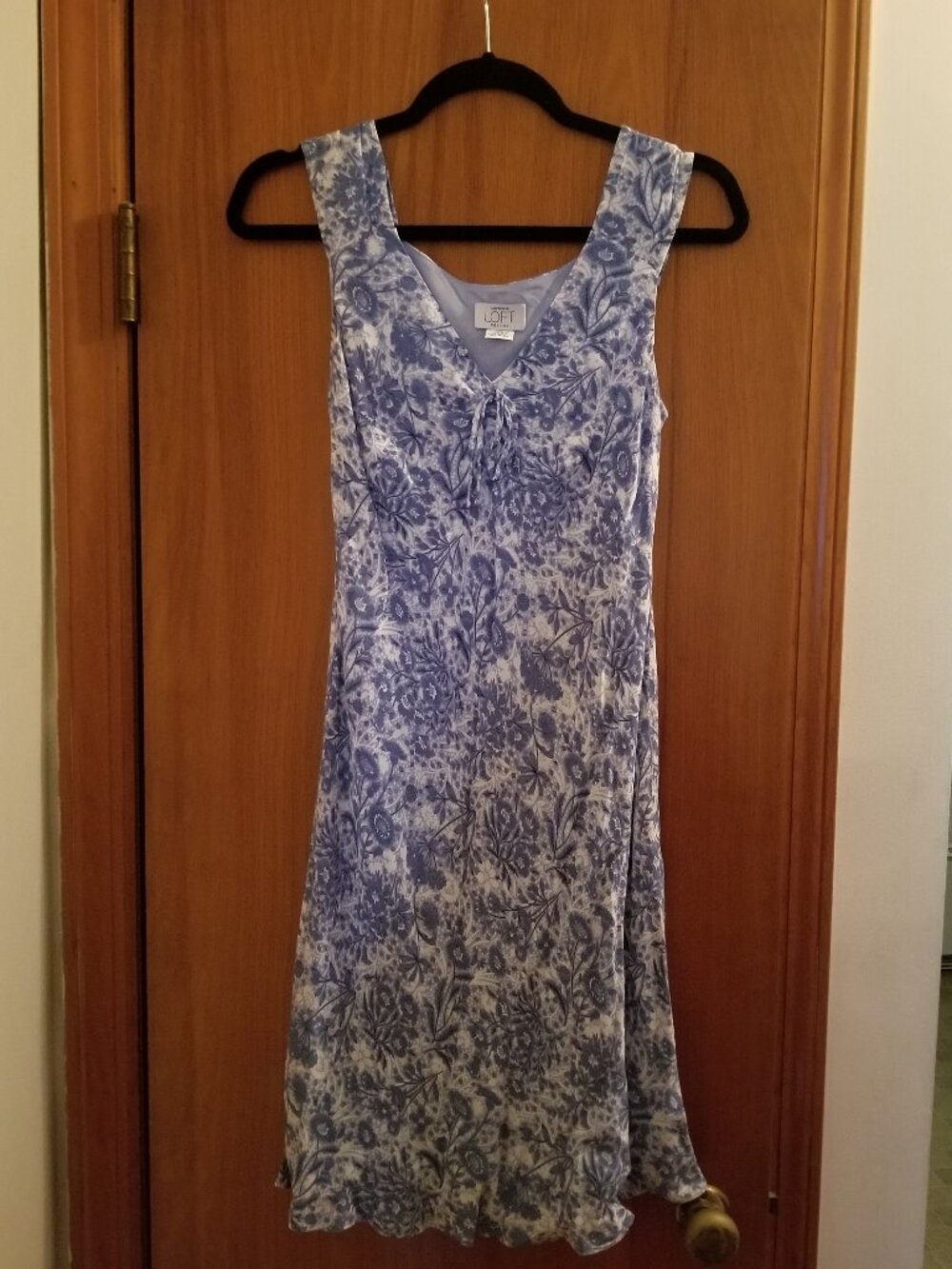 Blue Floral Slip Dress - Size 0P